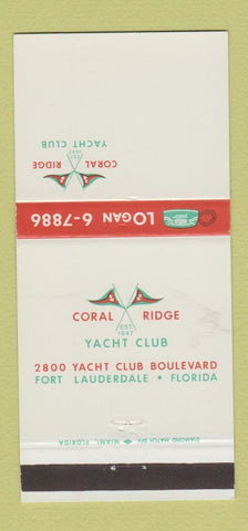Matchbook Cover - Coral Ridge Yacht Club Fort Lauderdale FL 30 Strike