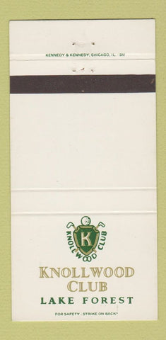 Matchbook Cover - Knollwood Club Lake Forest golf IL 30 Strike
