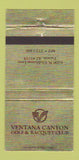 Matchbook Cover - Ventana Canyon Golf Racquet Club Tucson AZ 30 Strike
