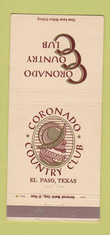 Matchbook Cover - Coronado Country Club El Paso TX 30 Strike