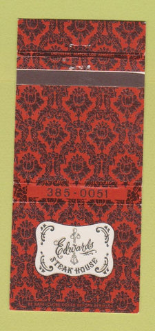 Matchbook Cover - Edwards Steak House Los Angeles CA 30 Strike