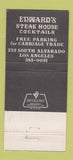Matchbook Cover - Edwards Steak House Los Angeles CA 30 Strike