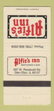 Matchbook Cover - Alfie's Inn Glen Ellyn IL 30 Strike