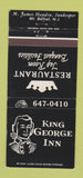 Matchbook Cover - King George Inn Mount Bethel NJ 30 Strike
