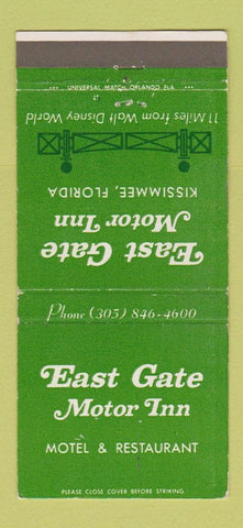 Matchbook Cover - East Gate Motor Inn Kissimmee FL WEAR 30 Strike
