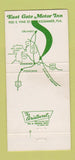 Matchbook Cover - East Gate Motor Inn Kissimmee FL WEAR 30 Strike
