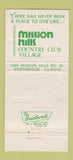 Matchbook Cover Mission Hills Country Club Village Northbrook IL WEAR 30 Strike
