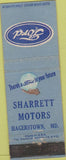 Matchbook Cover - Ford Sharrett Motors Hagerstown MD
