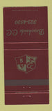 Matchbook Cover - Brookside Country Club 30 Strike