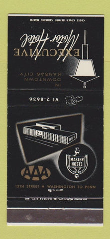 Matchbook Cover - Executive Motor Hotel Kansas City MO 30 Strike