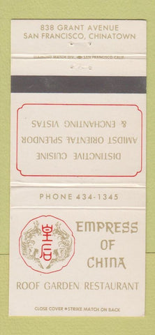 Matchbook Cover - Empress of China Chinese Restaurant San Francisco CA 30 Strike