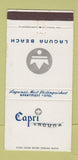 Matchbook Cover - Capri Laguna Beach CA Apartment Hotel WEAR 30 Strike