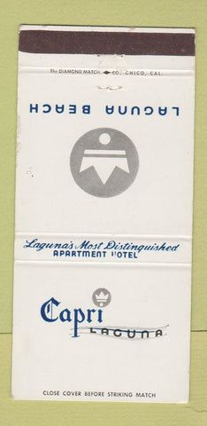 Matchbook Cover - Capri Laguna Beach CA Apartment Hotel WEAR 30 Strike