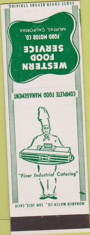 Matchbook Cover - Western Food Service Milpitas CA Ford Motor Co GE