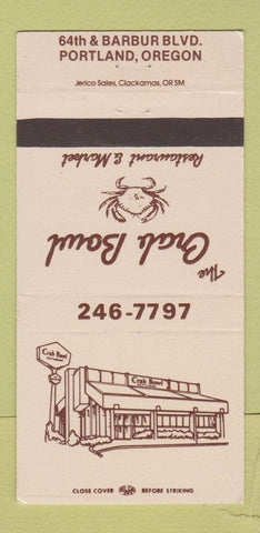 Matchbook Cover - The Crab Bowl Restaurant Portland OR 30 Strike