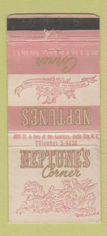 Matchbook Cover - Neptune's Corner New York City WORN  21 Strike Feature