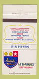 Matchbook Cover - Le Biarritz Restaurant French Newport Beach CA 30 Strike