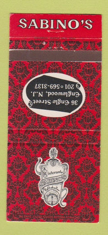 Matchbook Cover - Sabino's Ristorante Englewood NJ  30 Strike