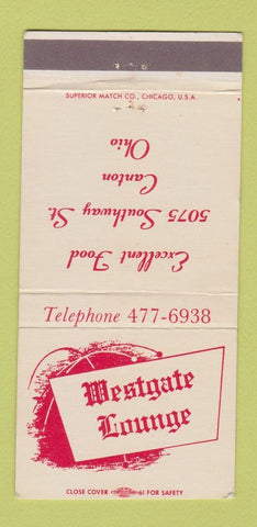 Matchbook Cover - Westgate Lounge Canton OH 30 Strike