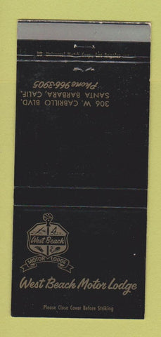 Matchbook Cover - West Beach Motor Lodge Santa Barbara CA 30 Strike