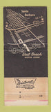 Matchbook Cover - West Beach Motor Lodge Santa Barbara CA 30 Strike