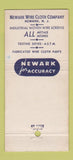 Matchbook Cover - Newark Wire Cloth NJ WEAR 30 Stick