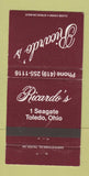 Matchbook Cover - Ricardo's Toledo OH WEAR 30 Strike