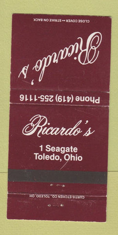 Matchbook Cover - Ricardo's Toledo OH WEAR 30 Strike
