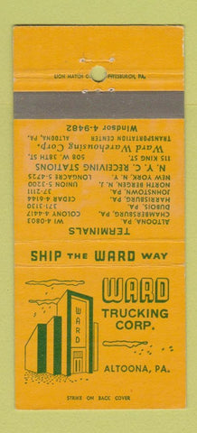 Matchbook Cover - Ward Trucking Corp Altoona PA 30 Strike