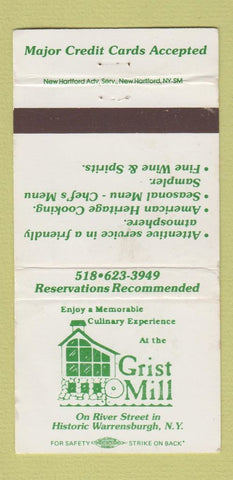Matchbook Cover - Grist Mill Warrensburgh NY WEAR 30 Strike