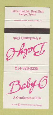 Matchbook Cover - Baby G Strip Club Dallas TX 30 Strike