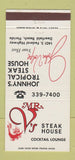 Matchbook Cover - Mr V's Steak House Deerfield Beach FL 30 Strike