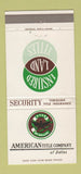 Matchbook Cover - American Title Company of Dallas TX 30 Strike