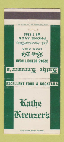 Matchbook Cover - Kathe Creuzer's Avon OH restaurant 30 Strike