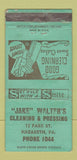 Matchbook Cover - Jake Walters Cleaning Nazareth PA low phone # WORN 30 Strike