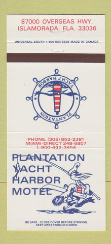 Matchbook Cover - Plantation Yacht Harbor Motel Islamorada FL 30 Strike