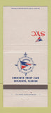 Matchbook Cover - Sarasota Yacht Club FL 30 Strike