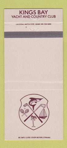 Matchbook Cover - Kings Bay Yacht Country Club Miami FL 30 Strike