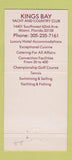 Matchbook Cover - Kings Bay Yacht Country Club Miami FL 30 Strike