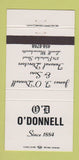 Matchbook Cover - OD O'Donnell Funeral Home Lowell MA 30 Strike