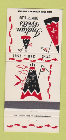 Matchbook Cover - Indian Wells Country Club CA  30 Strike