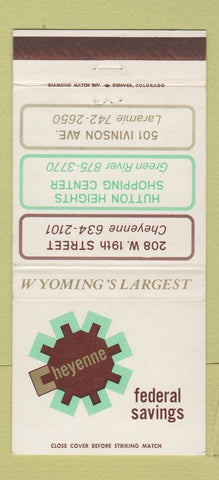 Matchbook Cover - Cheyenne Federal Savings WY 30 Strike