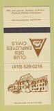 Matchbook Cover - Club Des Employes Civils Quebec QC 30 Strike