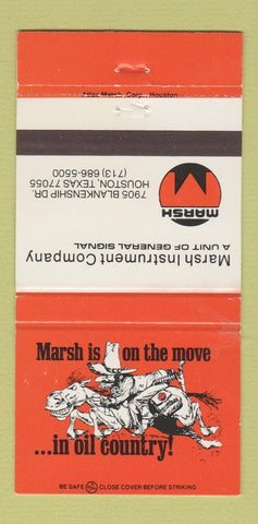 Matchbook Cover - Marsh Instrument Company Houston TX Oil Guages 30 Strike
