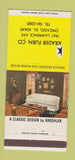 Matchbook Cover - Kroehler Furniture Krader Chicago IL 30 Strike