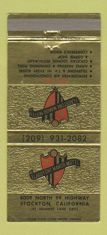 Matchbook Cover - Flagstone Manor Motel Stockton CA 30 Strike