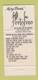 Matchbook Cover - Mary Davis' Portofino Redondo Beach CA WEAR 30 Strike