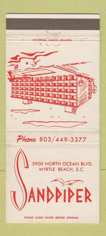 Matchbook Cover - Sandpiper Myrtle Beach SC Hotel 30 Strike
