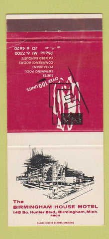 Matchbook Cover - Birmingham House Motel Birmingham MI WEAR 30 Strike