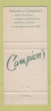 Matchbook Cover - Campion's Hanover NH 30 Strike